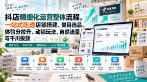 李哥电商-抖店精细化运营整体流程，一站式吃透店铺搭建、类目选品、体验分拉升、动销玩法、自然流量与千川投放-如意资源库