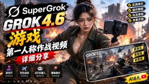 Grok 4.6也能做游戏？第一人称作战视频实测｜玩法详细讲解-如意资源库