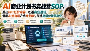 【无水印】AI商业计划书实战营SOP，跳出PPT低价内卷，吃透商业逻辑，借助AI全自动产出专业BP，打造高溢价接单副业-如意资源库
