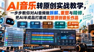 AI音乐转原创实战教学，一步步教你对AI音频做拆解、重塑与精修，把AI半成品打磨成完整原创音乐作品-如意资源库
