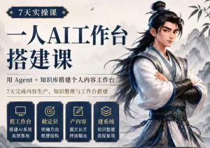 7天实操课一人AI工作台搭建课，用Agent+知识库搭建个人内容工作台，7天完成内容生产、知识整理与工作台搭建-如意资源库