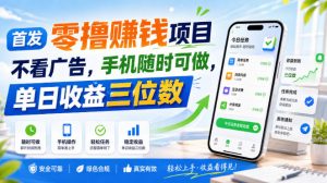 首发零撸賺钱项目,不看广告,手机随时可做,单日收益三位数【揭秘】-如意资源库