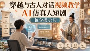 穿越与古人对话视频教学,AI仿真人短剧,包含提示词-如意资源库