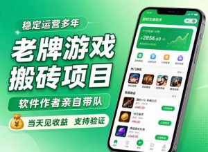 老牌游戏搬砖项目,超稳定可靠,软件作者亲自带队,当天见收益,支持验证【揭秘】-如意资源库