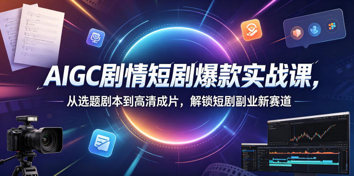 AIGC剧情短剧爆款实战课，从选题剧本到高清成片，解锁短剧副业新赛道（更新0906）-如意资源库