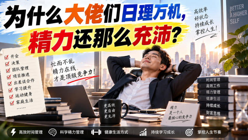 付费文章：为什么大佬们日理万机，精力还那么充沛？-如意资源库