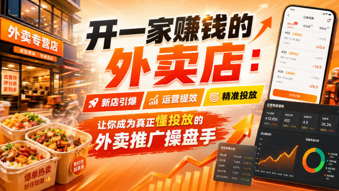 开一家賺钱的外卖店：新店引爆·运营提效·精准投放，让你成为真正懂投放的外卖推广操盘手-如意资源库