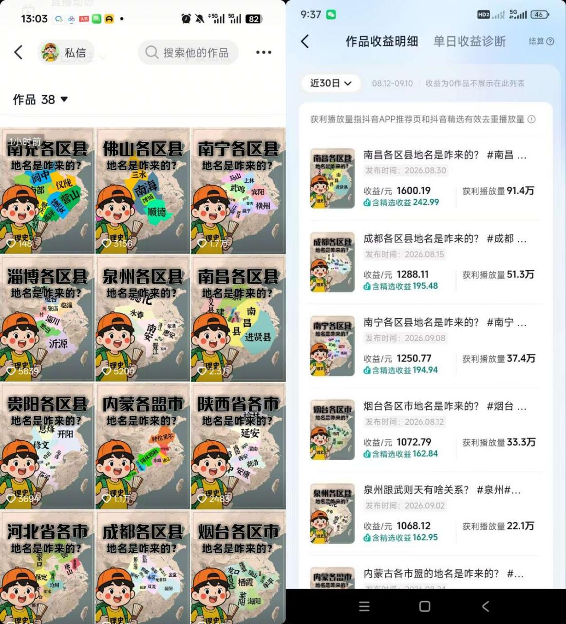 抖音3.2W粉博主理史游记AI历史游记短视频教学，热门赛道条条爆赞，单条独家精选收益1k+-如意资源库