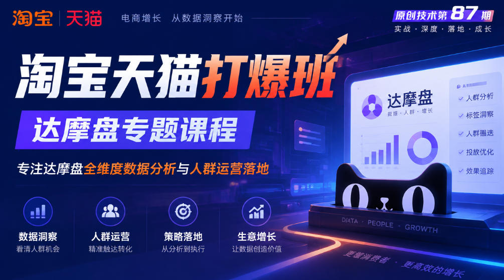 《淘宝天猫打爆班》原创技术第87期，达摩盘专题课程，专注达摩盘全维度数据分析与人群运营落地-如意资源库