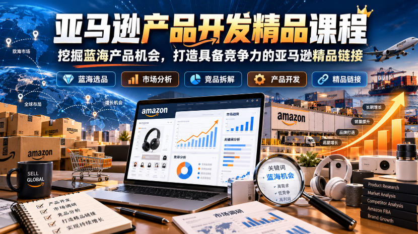 亚马逊产品开发精品课程，挖掘蓝海产品机会，打造具备竞争力的亚马逊精品链接-如意资源库