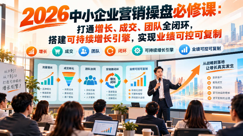 2026中小企业营销操盘必修课：打通增长、成交、团队全闭环，搭建可持续增长引擎，实现业绩可控可复制-如意资源库