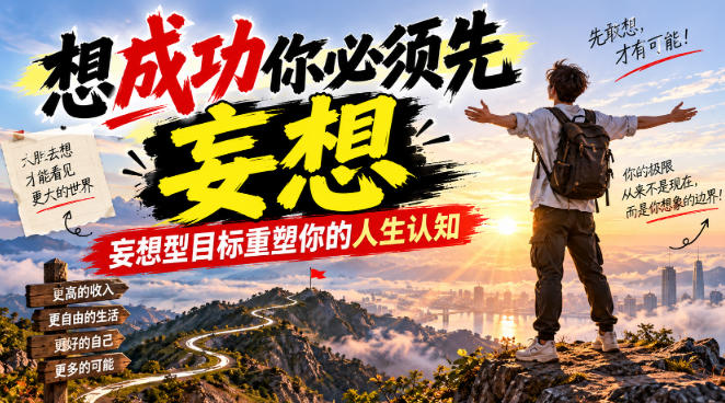 付费文章：想成功你必须先妄想，妄想型目标重塑你的人生认知-如意资源库