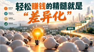某公众号付费文章:轻松賺钱的精髓就是“差异化”-如意资源库