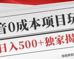 短视频变现套路剖析,抖音0成本赚钱项目玩法,日入500+独家揭秘(共2节视频)-如意资源库
