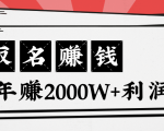 王通：不要小瞧任何一个小领域，取名技能也能快速赚钱，年赚2000W+利润-如意资源库