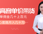 抖音高单价带货项目,一单佣金几十上百元,核心套路月入几十万(共3节)-如意资源库