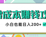 2020年零成本赚钱攻略,小白也能日入200+【视频教程】-如意资源库