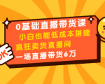 0基础直播带货课:小白也能低成本搭建疯狂卖货直播间:1场直播带货6万-如意资源库