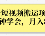 操作性非常强的头条号短视频搬运项目,3分钟学会,轻松月入8000+-如意资源库
