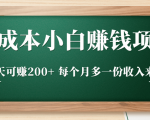 零成本小白赚钱实操项目,一天可赚200+ 每个月多一份收入来源-如意资源库