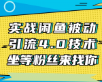 实战闲鱼被动引流4.0技术,坐等粉丝来找你,实操演示日加200+精准粉-如意资源库