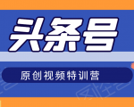 头条号原创视频特训营:一对一带你玩转短视频,新号10天日收益破252元-如意资源库