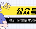 《公众号热门关键词实战引流特训营》5天涨5千精准粉,单独广点通每天赚百元-如意资源库