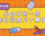 清和行记引流训练营:小白不到一周便能日引流几十精准粉-如意资源库