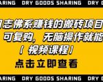 强子日志佛系赚钱的搬砖项目,需求大,可复购,无脑操作就能收钱-如意资源库