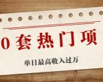30套热门项目:单日最高收入过万 (网赚项目、朋友圈、涨粉套路、抖音、快手)等-如意资源库