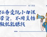 全民任务变现小白课,不用带货,不用直播,拍视频就能赚钱-如意资源库