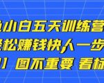 卓让闲鱼小白五天训练营,每天一小时,轻松赚钱快人一步-如意资源库