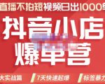 推易电商·2022年抖音小店爆单营，不直播、不拍短视频、日出1000单，暴力玩法-如意资源库