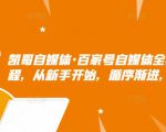 凯哥自媒体·百家号自媒体全套实战赚钱教程,从新手开始,循序渐进,系统的讲解-如意资源库
