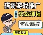 猫哥·游戏推广实战课程，单视频收益达6位数，从0到1成为优质游戏达人-如意资源库