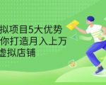 拆解虚拟项目5大优势，0基础教你打造月入上万虚拟店铺（无水印）-如意资源库