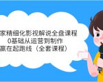 独家精细化影视解说全盘课程，0基础从运营到制作，赢在起跑线（全套课程）-如意资源库