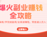 爆火副业赚钱全攻略：实打实演练/学完就能用/全渠道赚钱，带普通人月入３万元-如意资源库