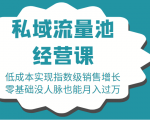 16堂私域流量池经营课：低成本实现指数级销售增长，零基础没人脉也能月入过万-如意资源库