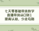 七天零基础带货教学，直播带货从0到1，提高认知，少走弯路-如意资源库