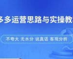 拼多多店铺运营思路与实操教程，快速学会拼多多开店和运营，少踩坑，多盈利-如意资源库