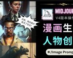 Midjourney V4版本操作教程：2个简单参数，完成漫画生成，人物创建-如意资源库