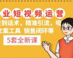 5套·美业短视频运营课从场景到话术·精准引流·吸金文案工具·销售闭环等-如意资源库