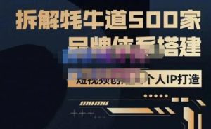 牛牛·500家餐饮品牌搭建&短视频深度解析，拆解牦牛道500家品牌体系搭建-如意资源库