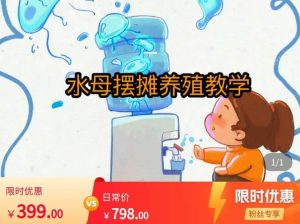 水母摆摊教学，包括摆摊技术、养殖技术、拿货渠道、抖音运营等-如意资源库