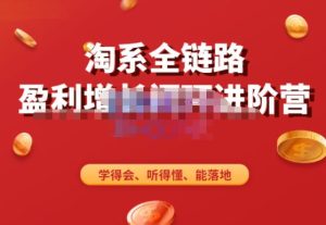 淘系全链路盈利增长闭环进阶营，融合全店动销，学得会、听得懂、能落地！-如意资源库