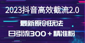 日引300＋创业粉，独家抖音高效截流2.0玩法（价值1280）-如意资源库