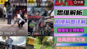 东方糖糖妹抖音短视频全套实战课思维+拍摄+剪辑+运营,从入门到精通-如意资源库