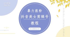 抖音快手暴力涨粉美女混剪视频教程,百分百过原创图片教程!附带违规申诉方法-如意资源库