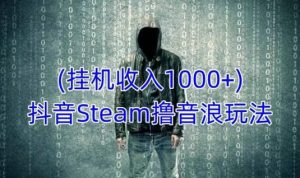 抖音Steam撸音浪玩法，挂机一天收入1000+不露脸 不说话 不封号 社恐人群福音-如意资源库